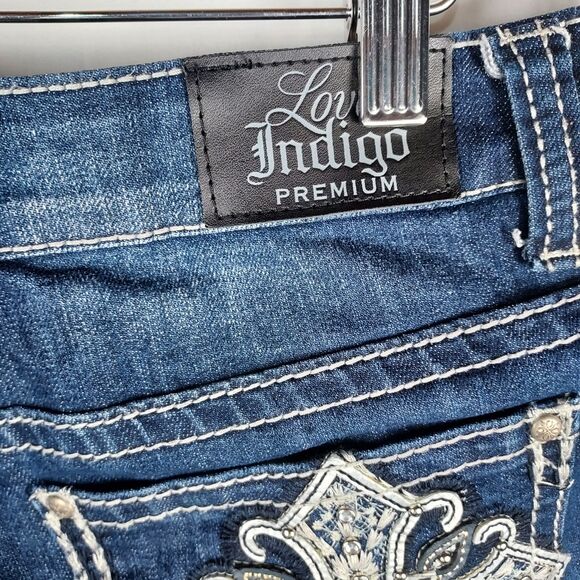 Love Indigo Premium Jeans Capri Women’s Size 8 Dark Wash Straight Leg Denim - Picture 6 of 11